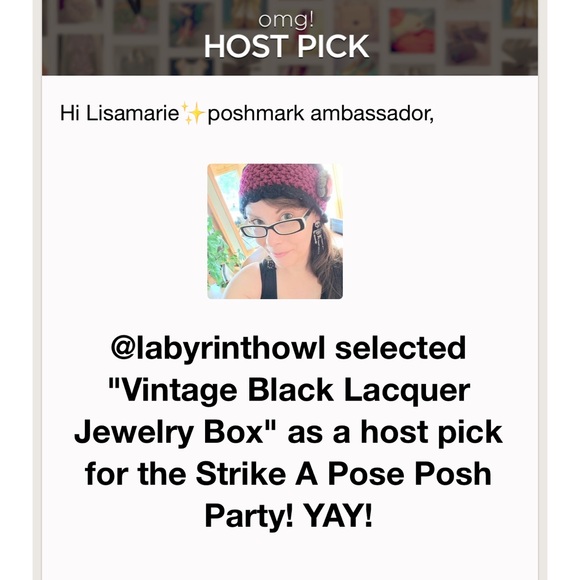 Vintage Black Lacquer Jewelry Box - Picture 2 of 12